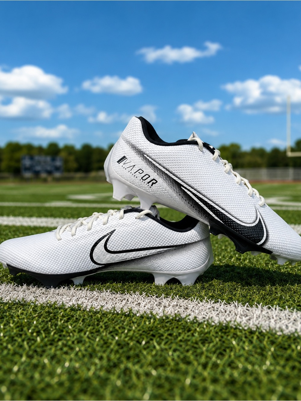 Nike Vapor Edge Speed 360 Football Cleats White Black CD0082-100 Men 13 - Picture 1 of 14